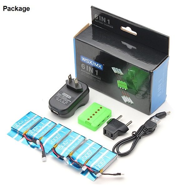 6 IN 1 Battery Package 3.7V 720mAh 25C Battery for WLtoys V931 XK K123 