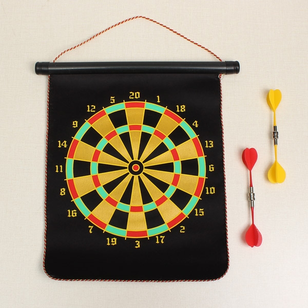 Double-sided Safety Magnetic Dart Board With 4 Pcs Darts Target Game Toy