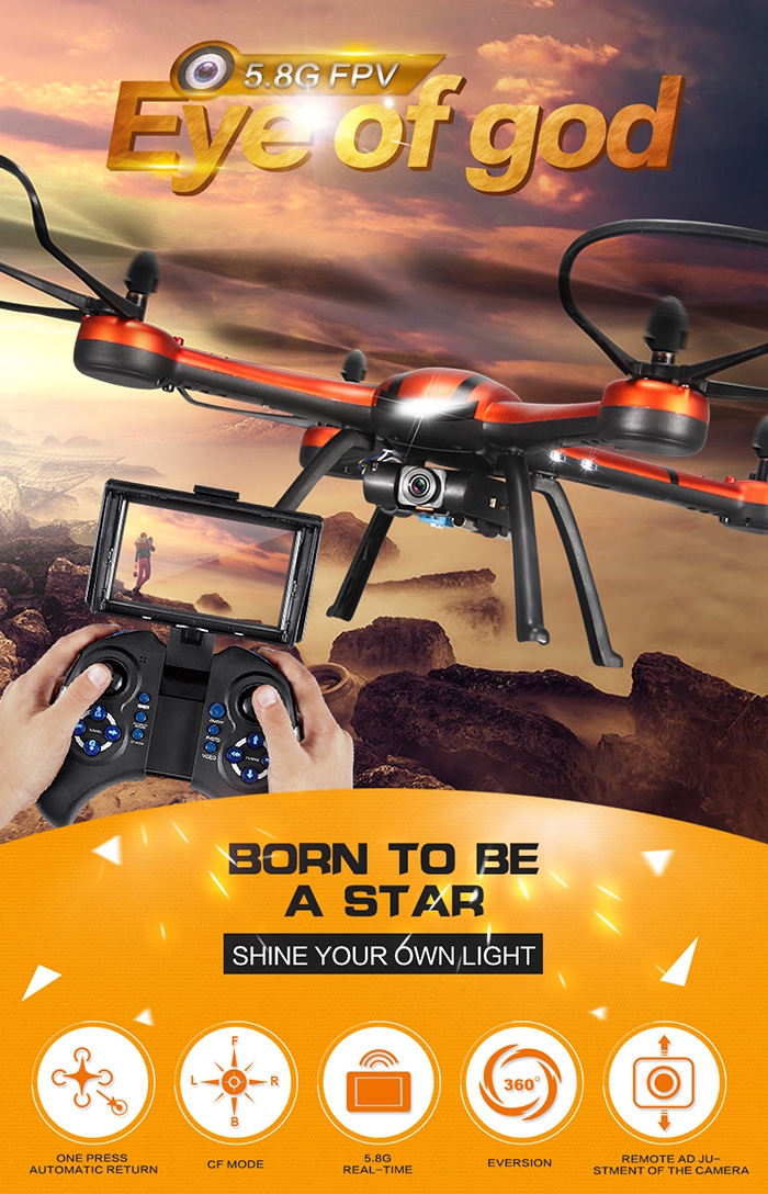 JJRC H11D 5.8G FPV 2.0MP HD Camera 2.4G 4CH 6Axis Headless Mode RC Quadcopter RTF