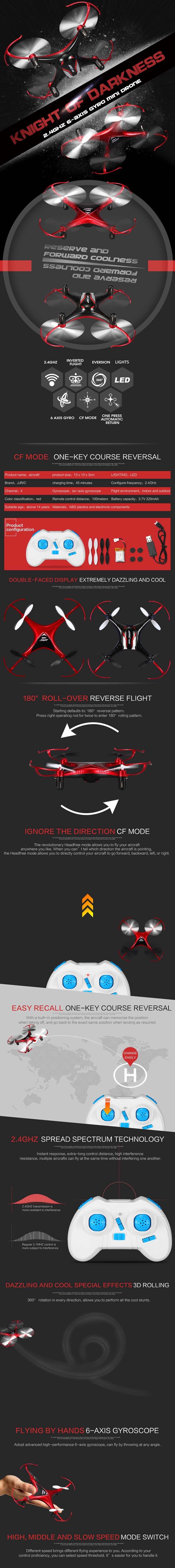 JJRC H22 3D Inverted Flight 2.4G 4CH 6-Axis Mini RC Quadcopter RTF