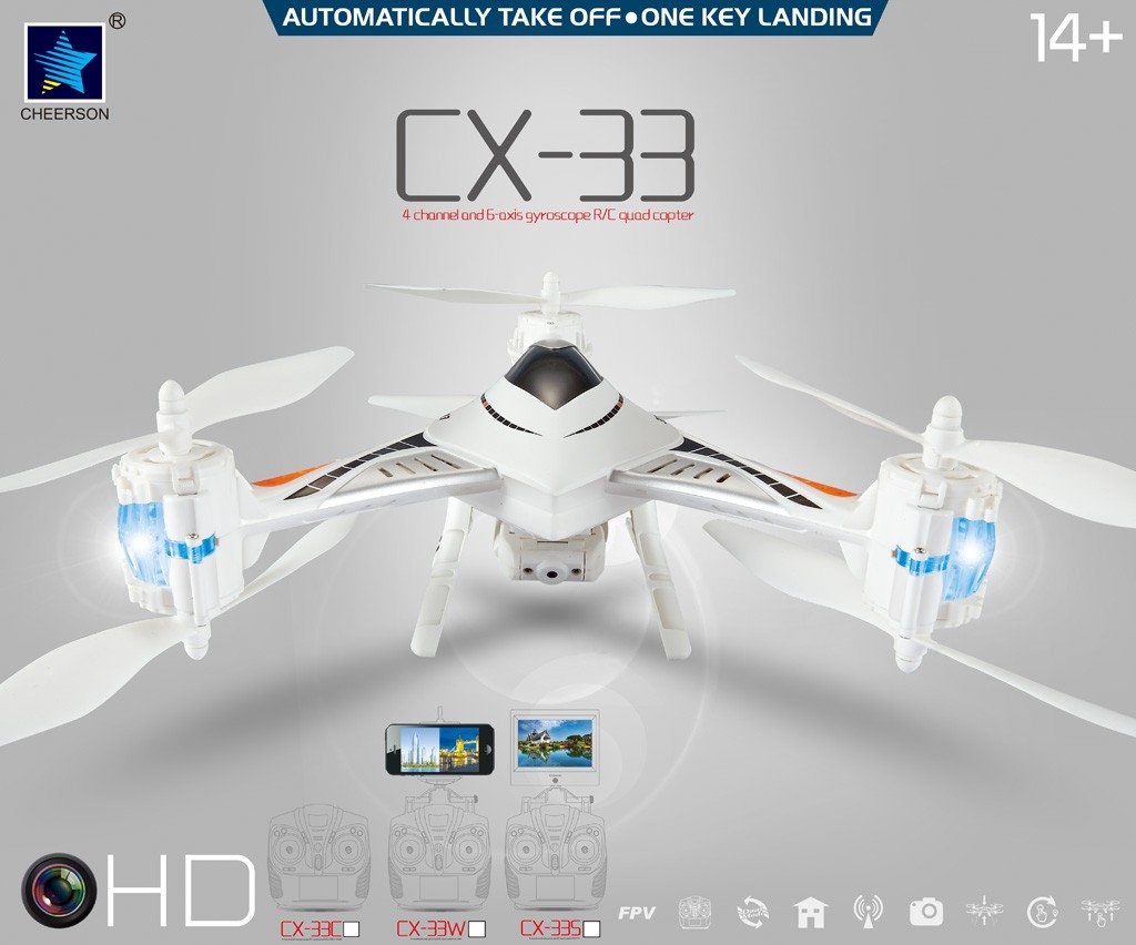 Cheerson CX-33C CX33C 720P HD Camera 2.4G 4CH 6-axis High Hold Mode RC Tricopter