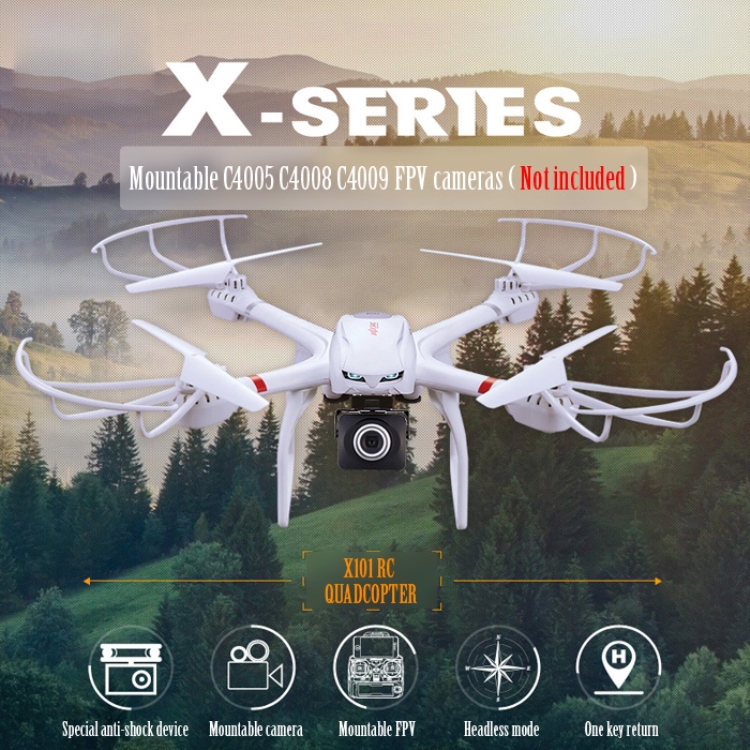 MJX X101 2.4G 4CH 6Axis 720P FPV Set Fit Headless Mode One Key Return RC Quadcopter RTF