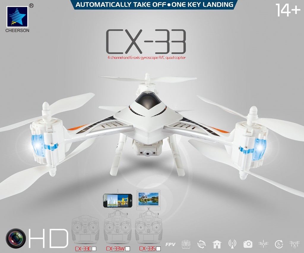 Cheerson CX-33S CX33S 2.0MP HD Camera 5.8G FPV With High Hold Mode RC Tricopter