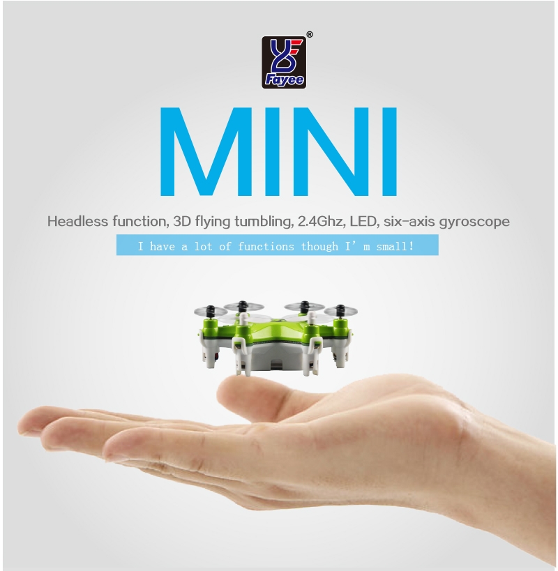 Fayee FY805 Smallest Headless Mode 2.4G 4CH 6Axis LED RC Hexacopter RTF