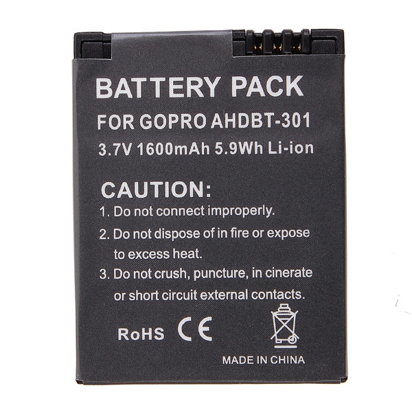 AHDBT-301 3.7V 1600mAh Li-ion Battery For Gopro Hero 3 Camera