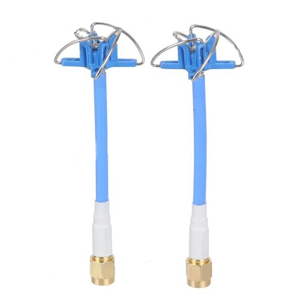 Aomway 5.8GHz FPV 4 Leaf Clover AV Transmission RHCP Antenna 1 Pair Blue Red