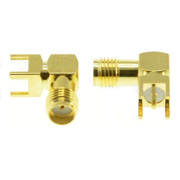 2pcs SMA Female Adapter Right Angle Solder For PCB Board Mount RF Connector