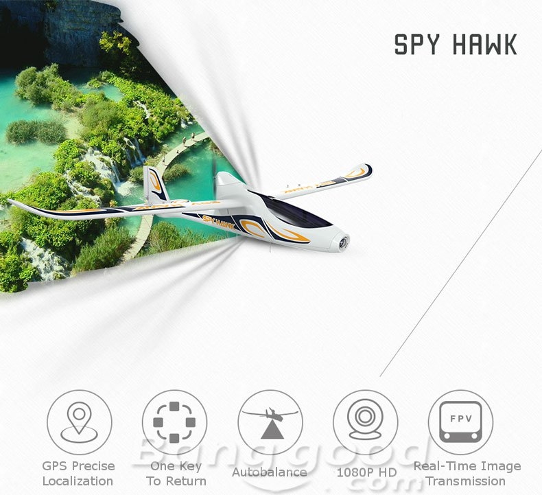 Hubsan H301S SPY HAWK 5.8G FPV 4CH RC Airplane RTF With GPS Module