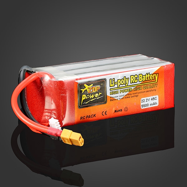 ZOP Power 22.2V 5500mAh 6S 45C Lipo battery XT60 Plug