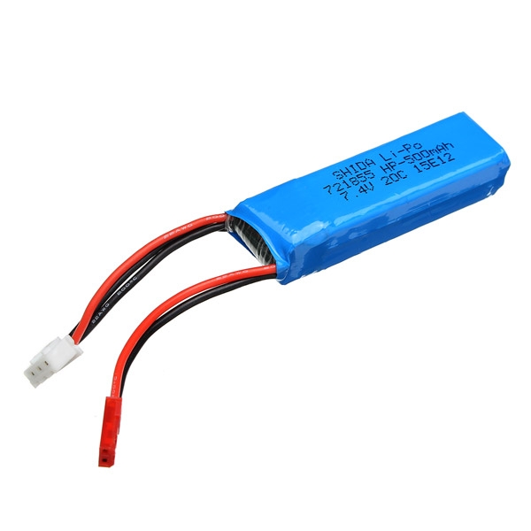 Wltoys 1/24 RC Car Battery Li-Po 7.4V 20C 500mAh For A202 A212 A222 A232 A242 A252