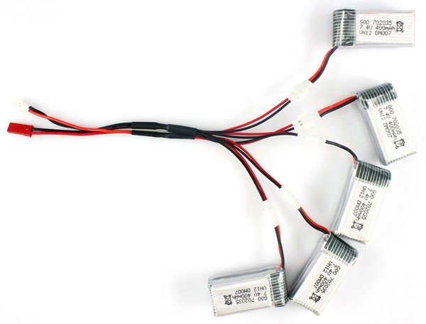 Nighthawk DM007 5Pcs 7.4V 400MAh LiPo Battery And Charging Cable