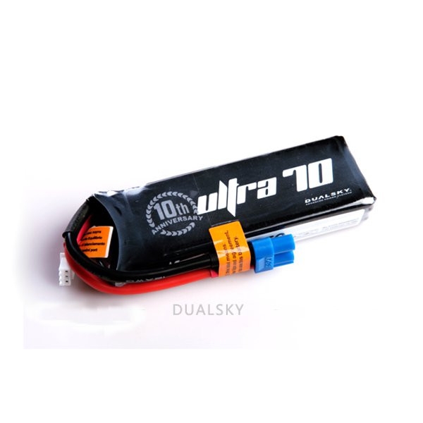 Dualsky XP22503ULT 2250mAh 11.1V 3S 70C DC3 Plug Lipo Battery