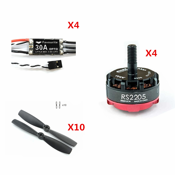 Emax RS2205-2300KV CW/CCW Brushless Motor FVT LittleBee 30A ESC Kingkong 5045 Propeller Power Combo