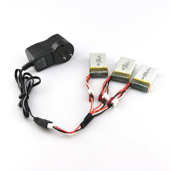 3 x 7.4V 25C 700mAh Battery & 1 To 3 Charger Set For MJX X600 X601H RC Quadcopter