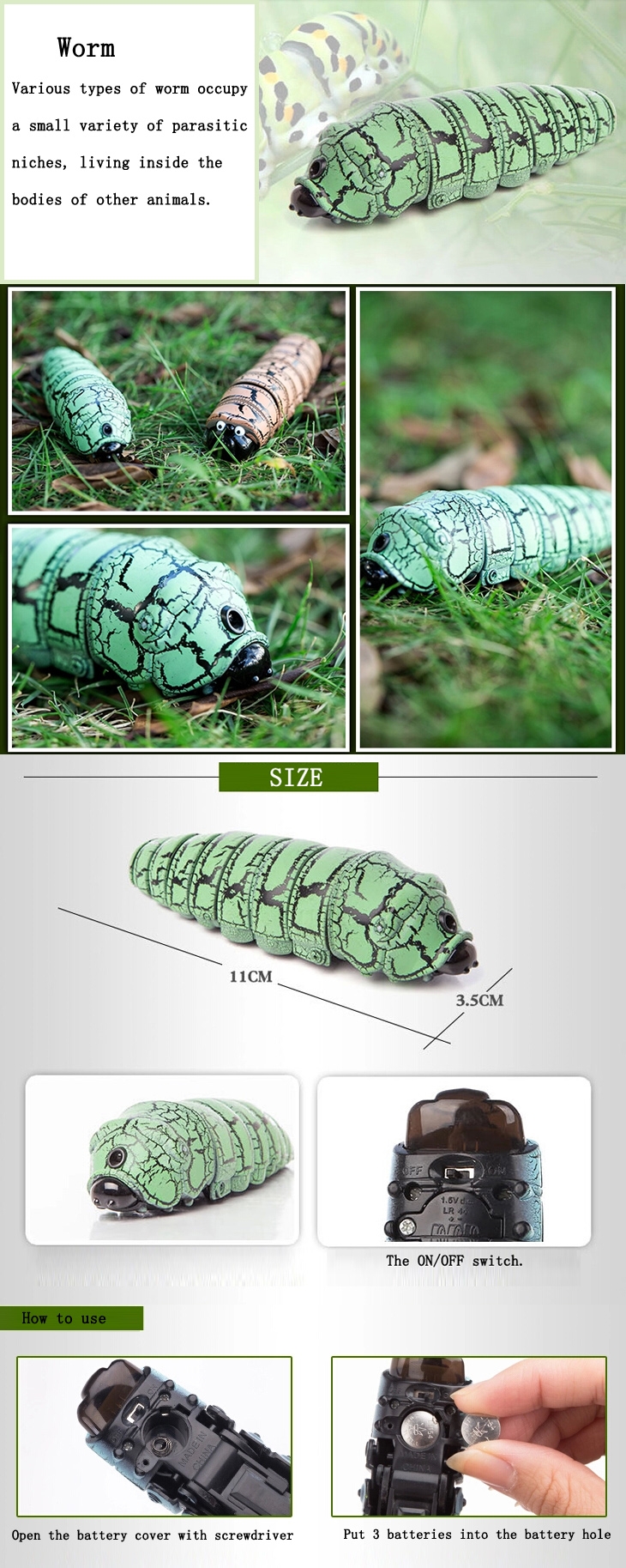 Infrared Electric Worm Funny Gadgets Toys For Children Gift