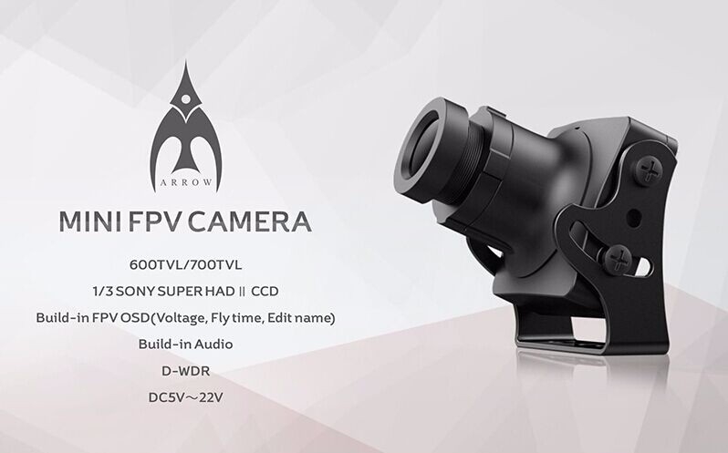 Foxeer HS1190 Arrow 2.8mm 600TVL CCD OSD NTSC/PAL IR Block/IR Sensitive Mini FPV Camera w/ Bracket