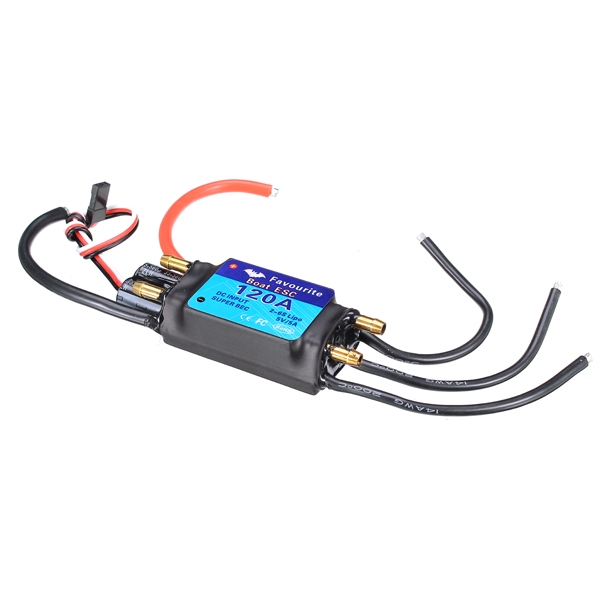 FVT BOAT0120 120A Brushless Senseless BOAT ESC Speed Controller Waterproof 5V/5A RC Boat Part