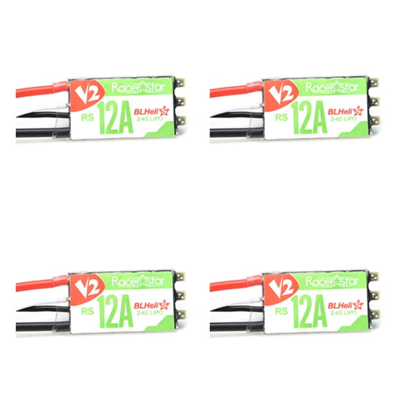 4 PCS Racerstar RS12A V2 12A BB2 Blheli_S 2-4S Opto ESC Support Oneshot42 Multishot for FPV Racer