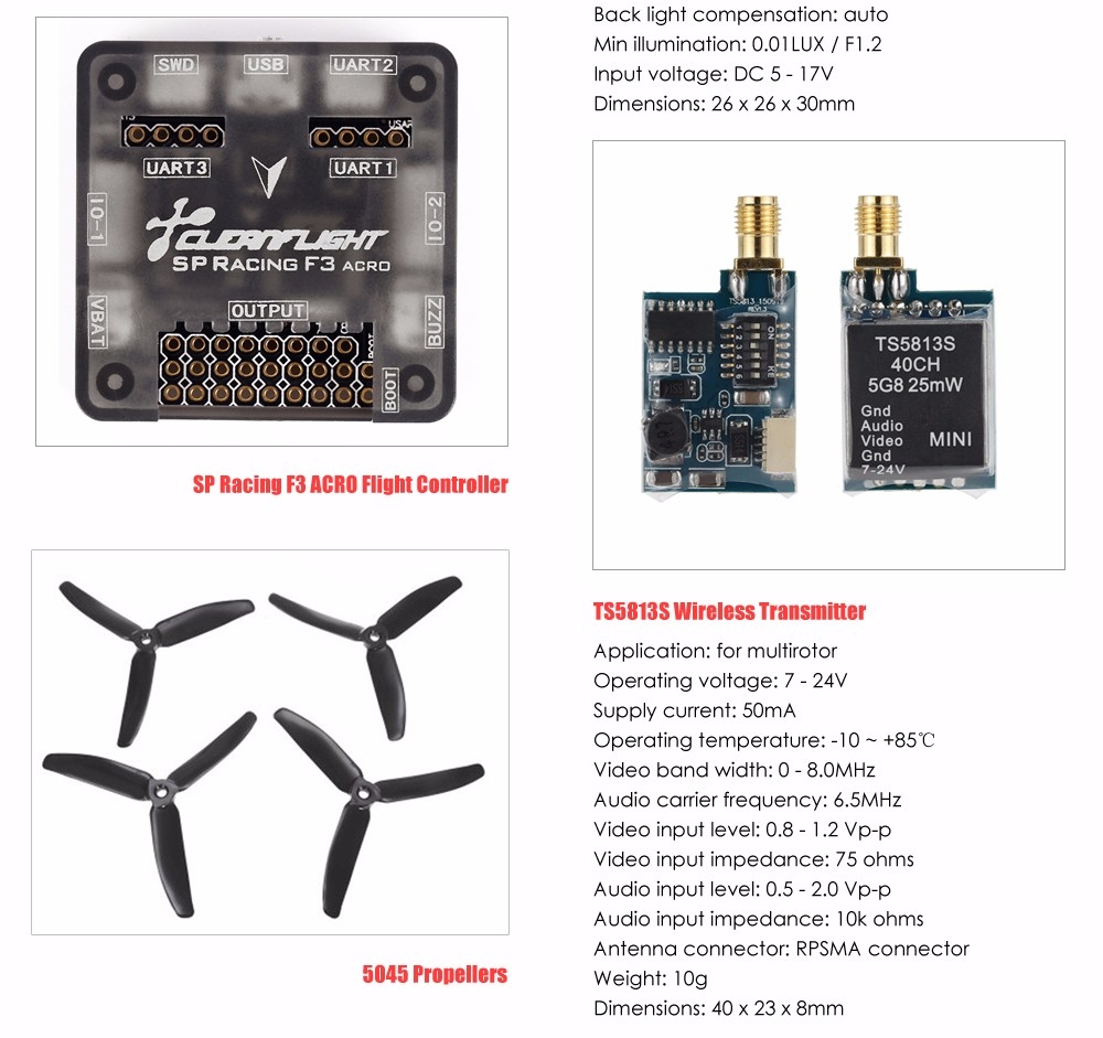 GB190 190mm RC Quadcopter DIY Carbon Fiber Frame Kit