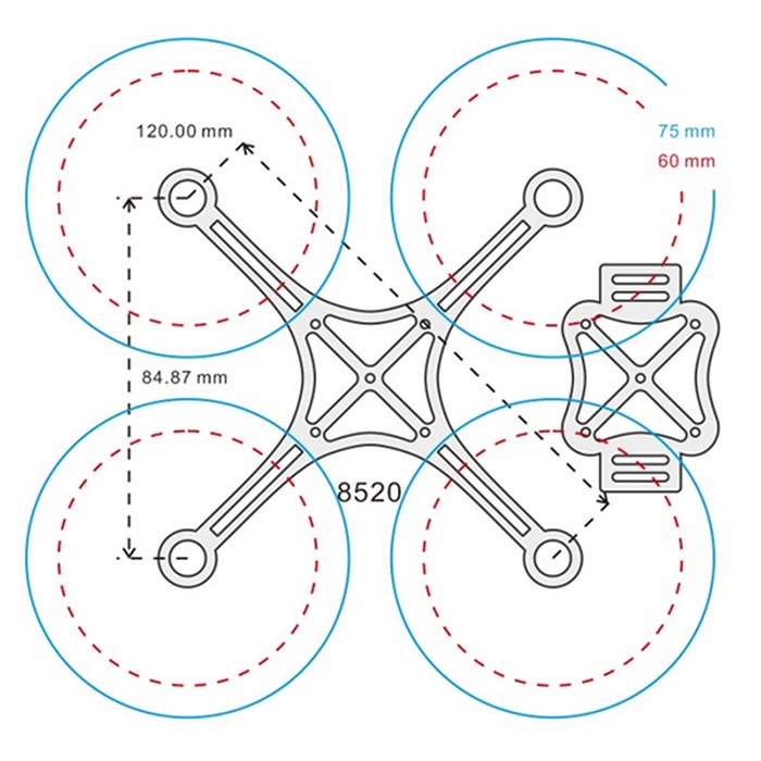 GB120 120mm Carbon Fiber DIY Frame Kit