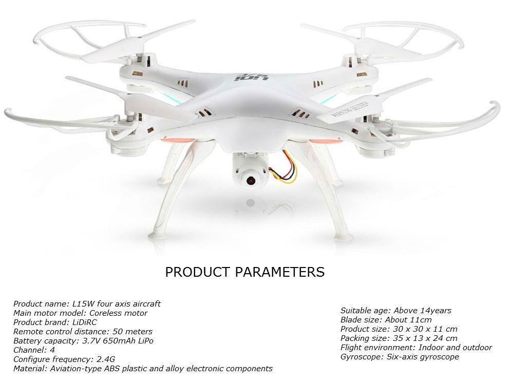 LiDiRC L15W 4CH WiFi FPV 6-axis Gyro Quadcopter