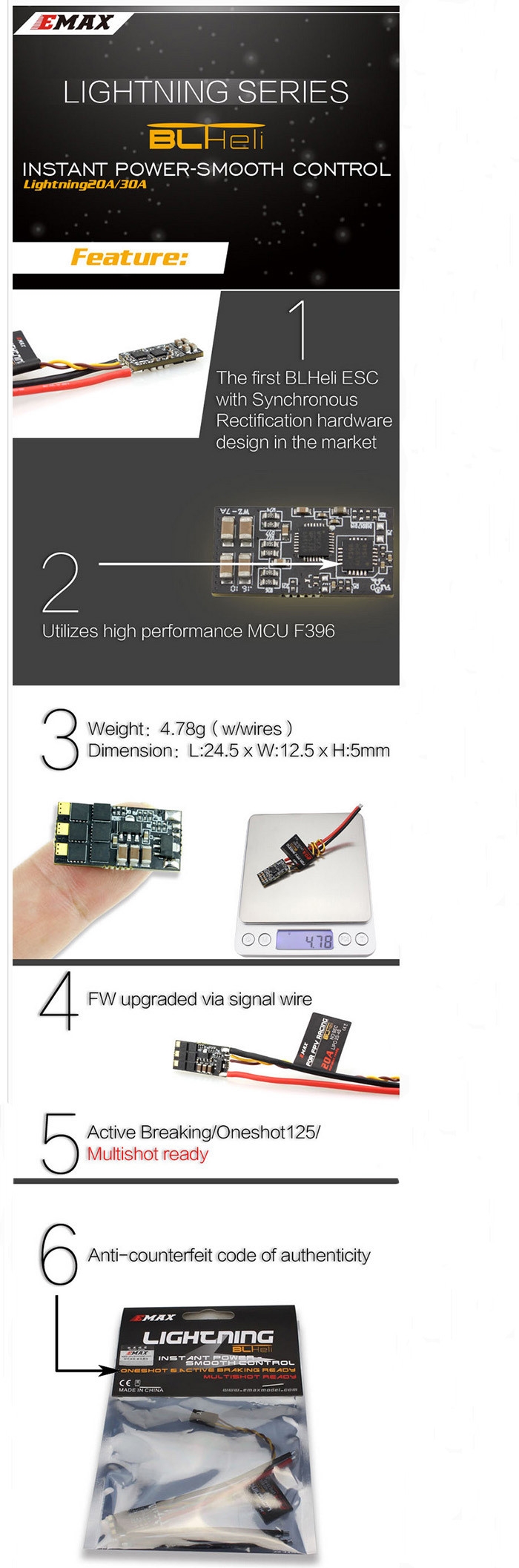 EMAX BLHeli Lightning Brushless ESC