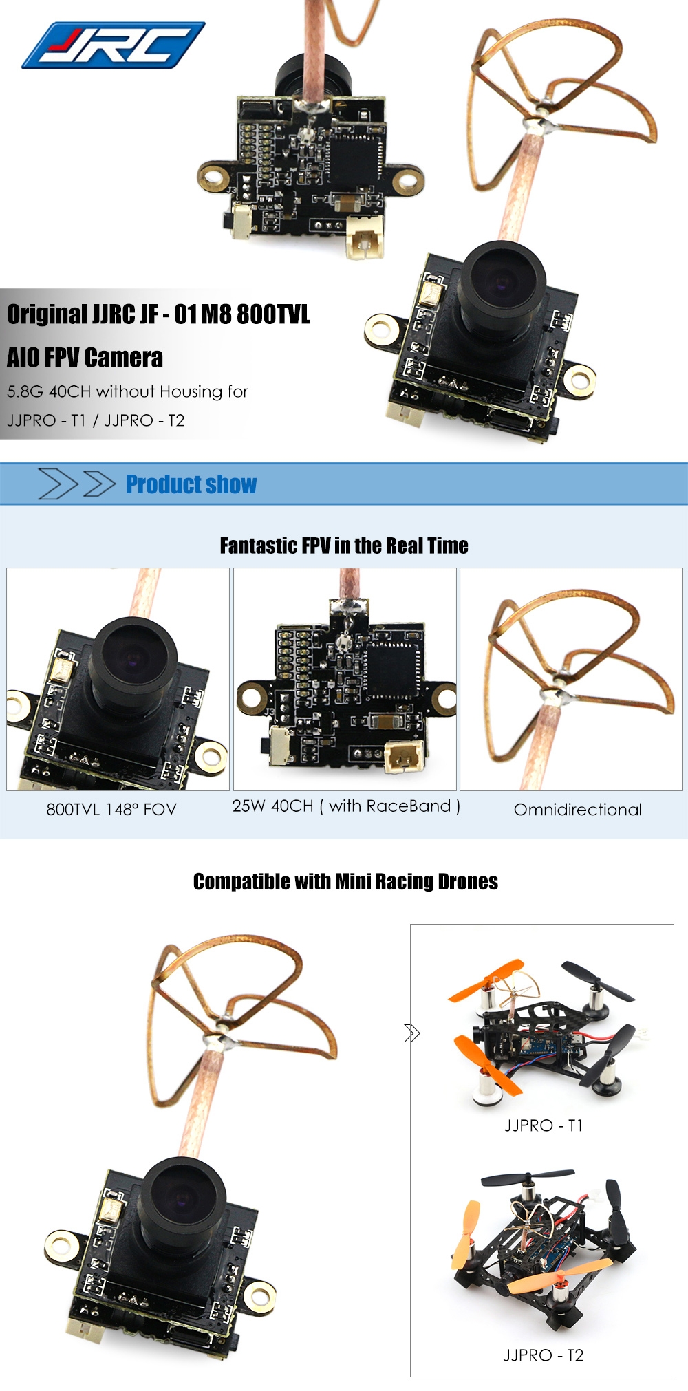 Original JJRC JF - 01 AIO M8 800TVL FPV Camera