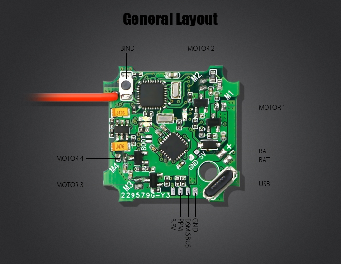 FuriBee F3 32-bit Brushed Flight Controller