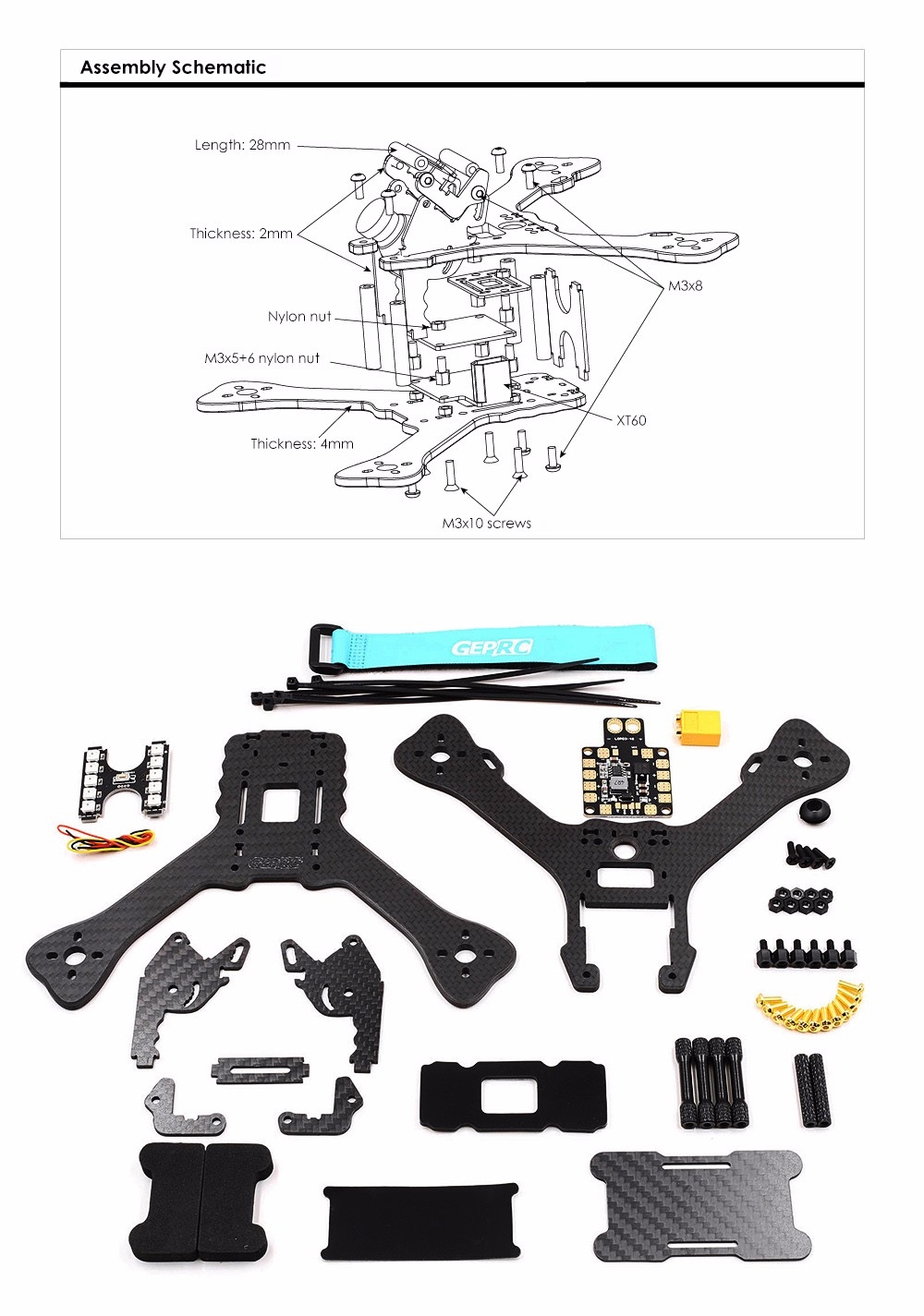 GEPRC GEP - RX5 Hawk 210mm Carbon Fiber DIY Frame Kit