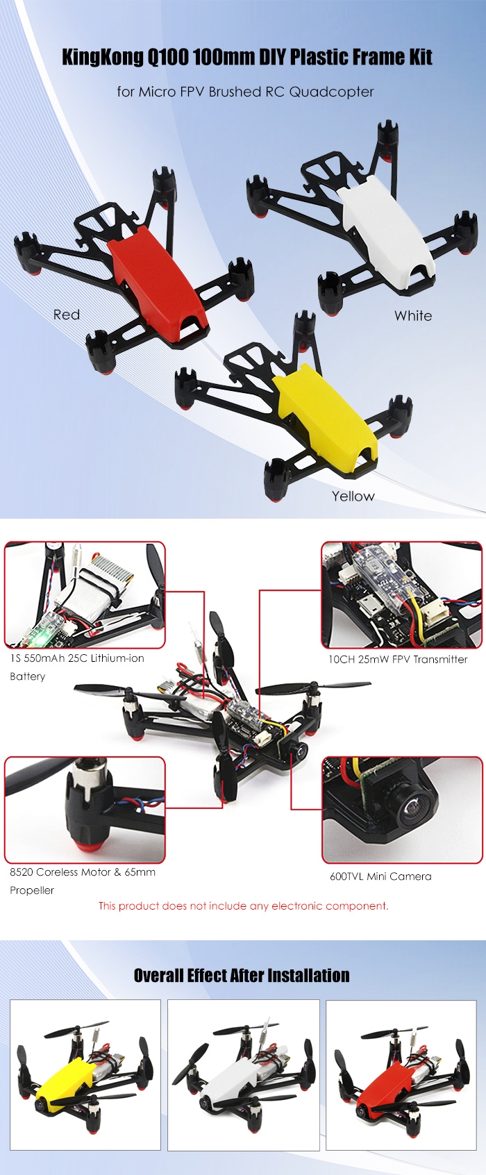 KingKong Q100 100mm DIY Plastic Frame Kit