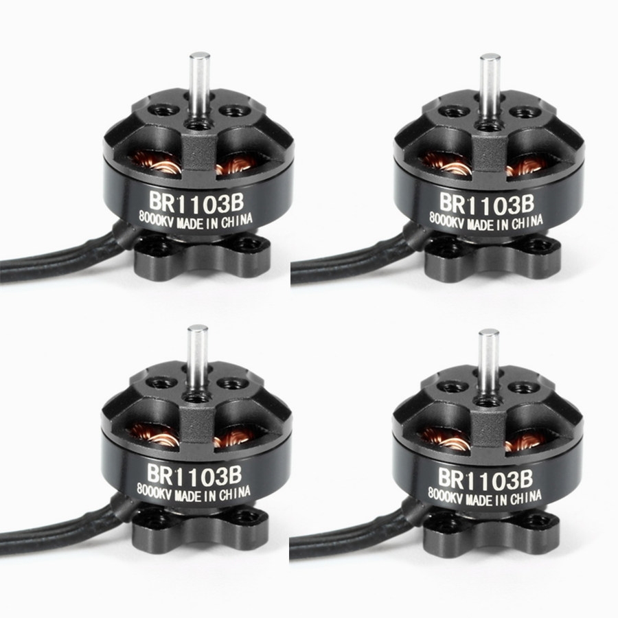 4X Racerstar Racing Edition 1103 BR1103B 8000KV 1-3S Brushless Motor Black For 50 80 100 Mini Frame