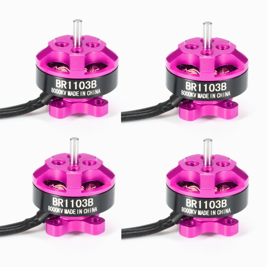 4X Racerstar Racing Edition 1103 BR1103B 8000KV 1-3S Brushless Motor Pink For 50 80 100 Mini Frame