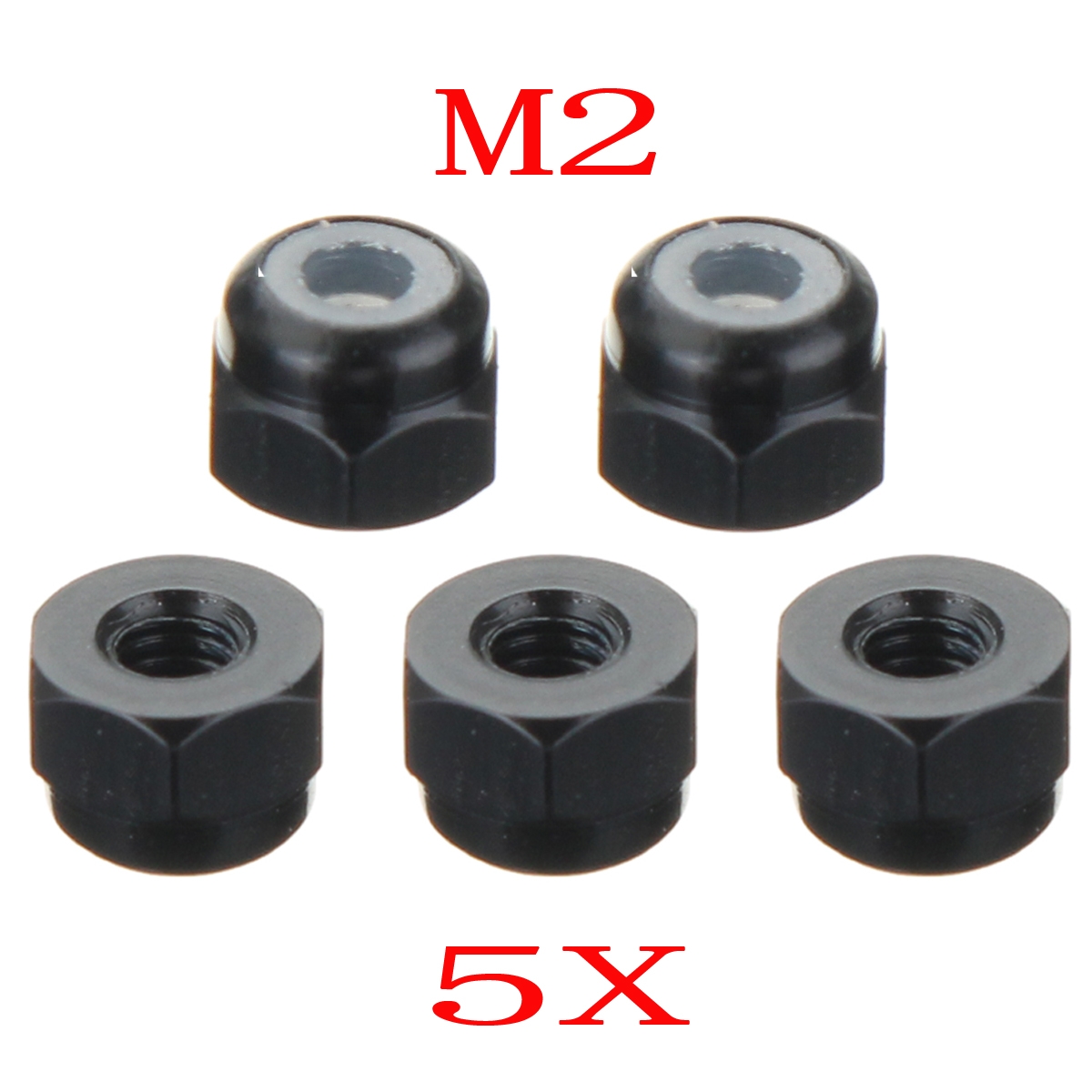 5PCS 2mm Aluminum Nylon Lock Nuts Insert Self-Lock For Mini-Z Series 1/27 RC Car 