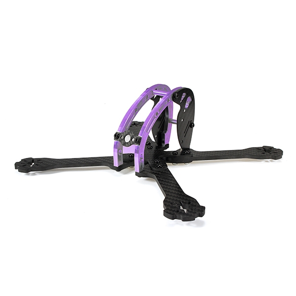 Realacc D215 215mm Purple Edition Carbon Fiber 4mm Arm FPV Racing X Frame w/ 5V & 12V PDB