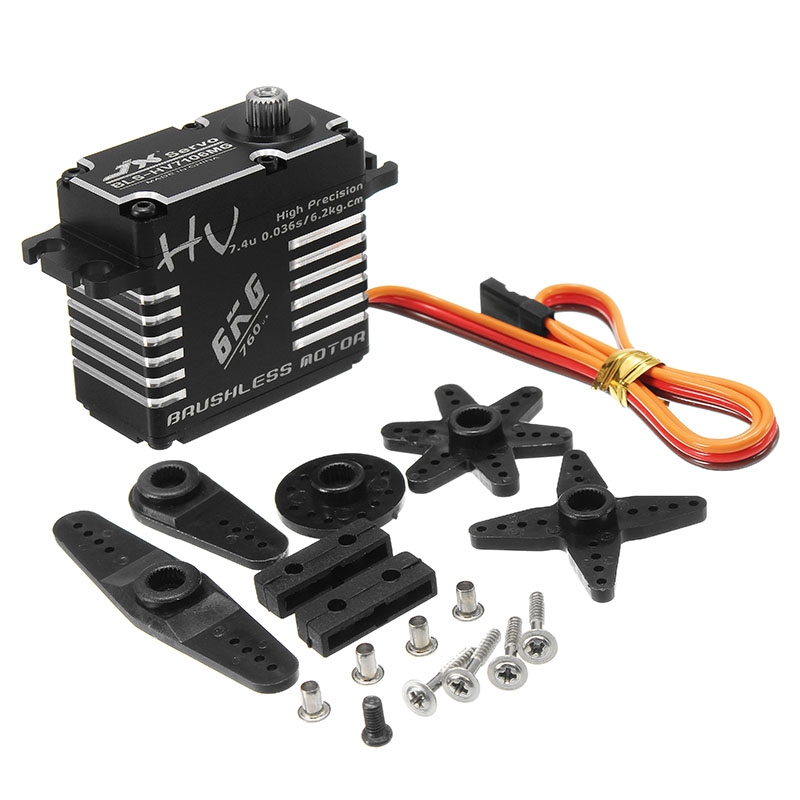 JX BLS-HV7106MG 6KG HV High Precision Steel Gear Digital Brushless Lock Tail Servo 