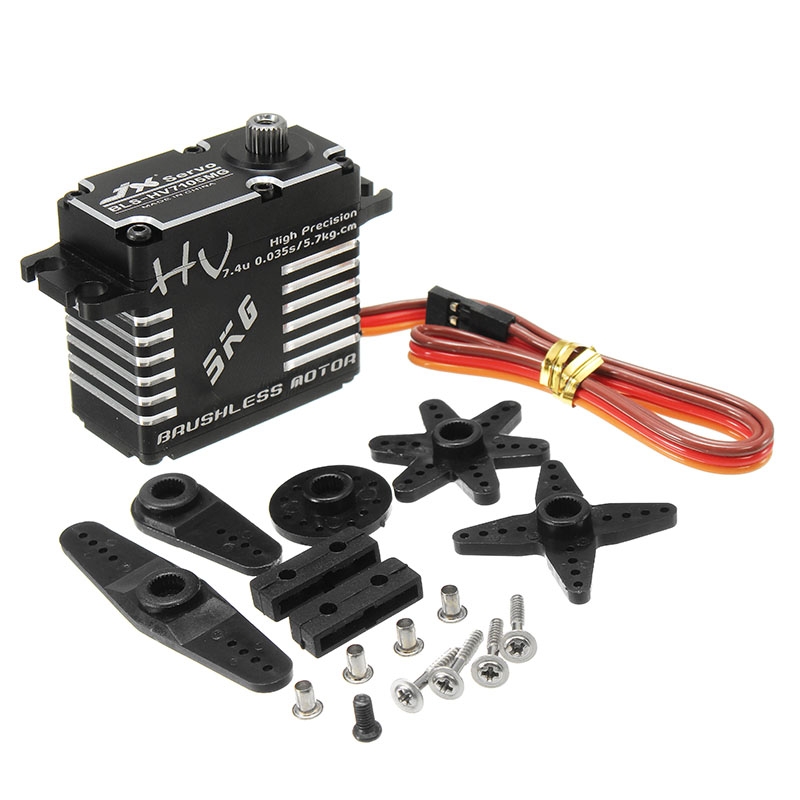 JX BLS-HV7105MG 5KG HV High Precision Steel Gear Digital Brushless Lock Tail Servo 