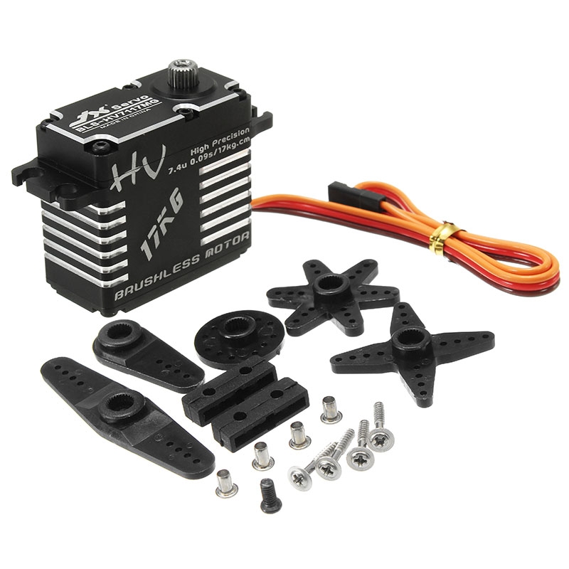 JX BLS-HV7117MG 17KG HV High Precision Steel Gear Digital Brushless Servo 