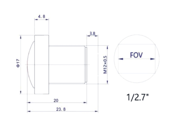 M12 1.8mm 5MP 1/2.5'' HD Wide Angle IR Sensitive FPV Camera lens