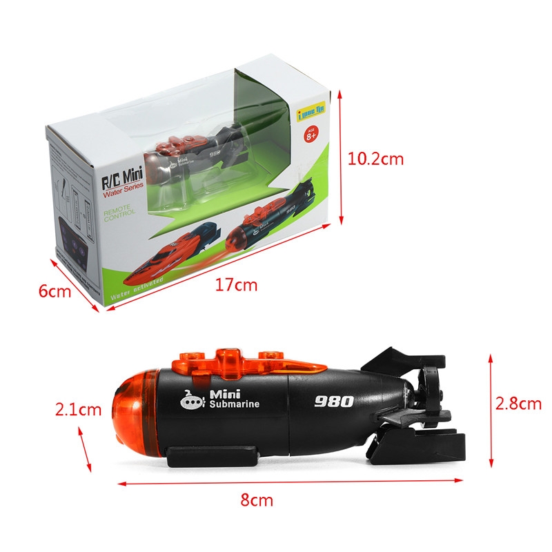 Mini Micro Radio Remote Control RC Submarine Ship Boat With LED Light Toy Gift