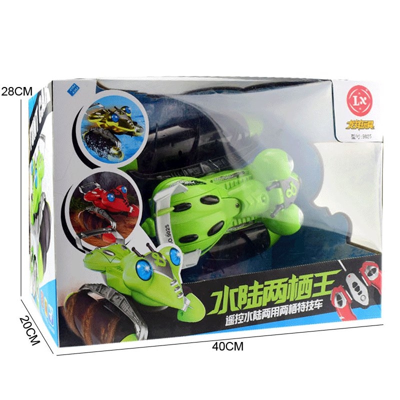 LX 1/14 9025 2.4G 4WD RC Amphibious Stunt Car With Light All-Terrain Off-Road Waterproof Truck Toys
