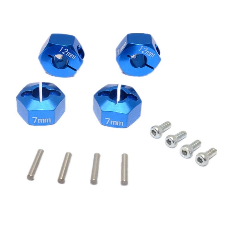 Alloy Hex Adapter 12mmx7mm 4Pcs AX010 For HPI-1/10 Venture Toyota FJ Cruiser Bulk Parts