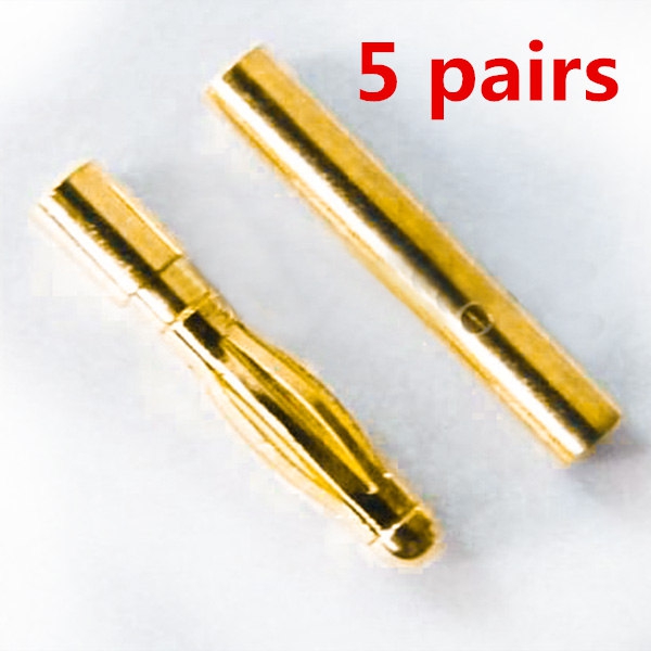 5 Pairs of 2mm Gold Bullet Banana Connector Plug For ESC Motor 