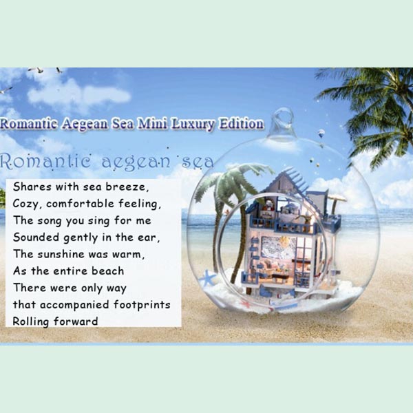 Romantic Aegean Sea Sound Control Lamp House DIY House Mini Glass Ball