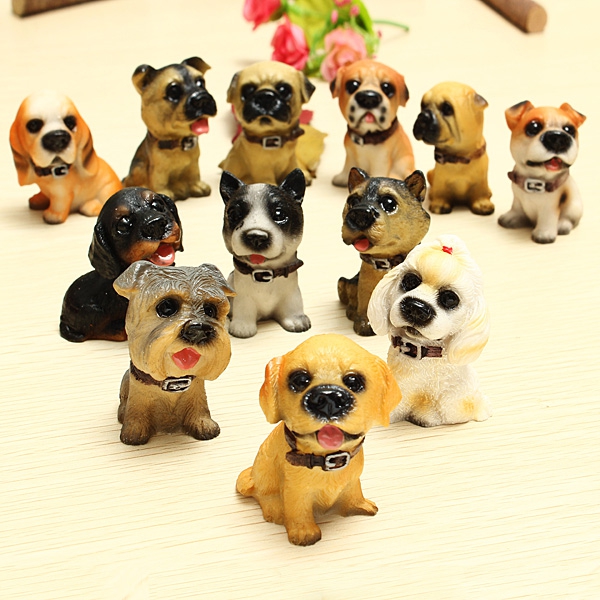 Puppy 12 Cute Animal Simulation Resin Doll Christmas Gift
