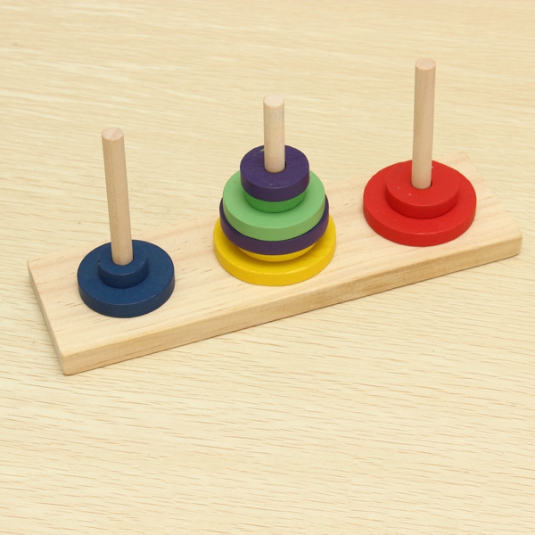 Wooden Tower of Hanoi Educational Toys Children Brain Teaser Toy