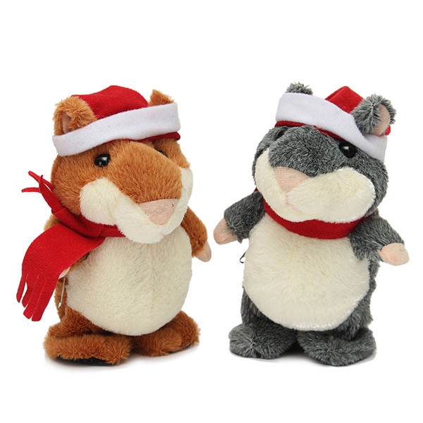 XMAS Talking Walking Hamster Pet Record Plush Toy Gift 