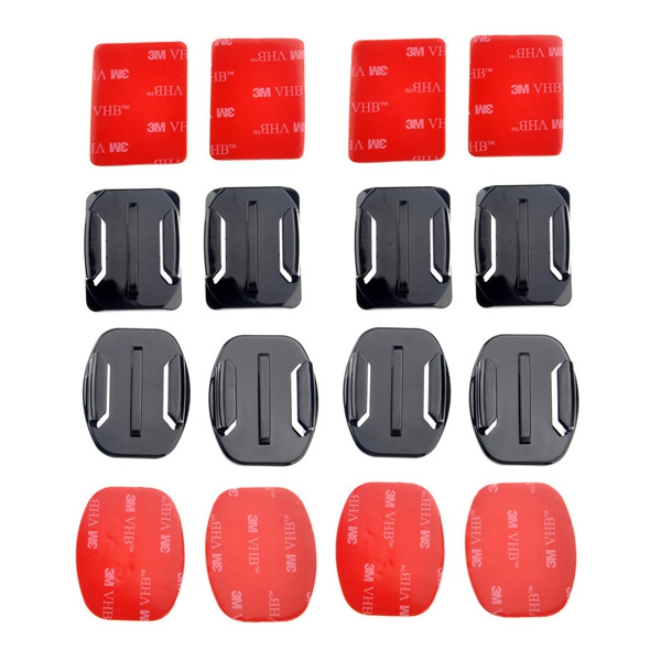 8Pcs Flat Curved Surface Mounts Sets For GoPro HD Hero 3+