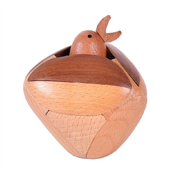 Wooden Craft Ornaments Bird Kongming Lock Luban Lock Toys