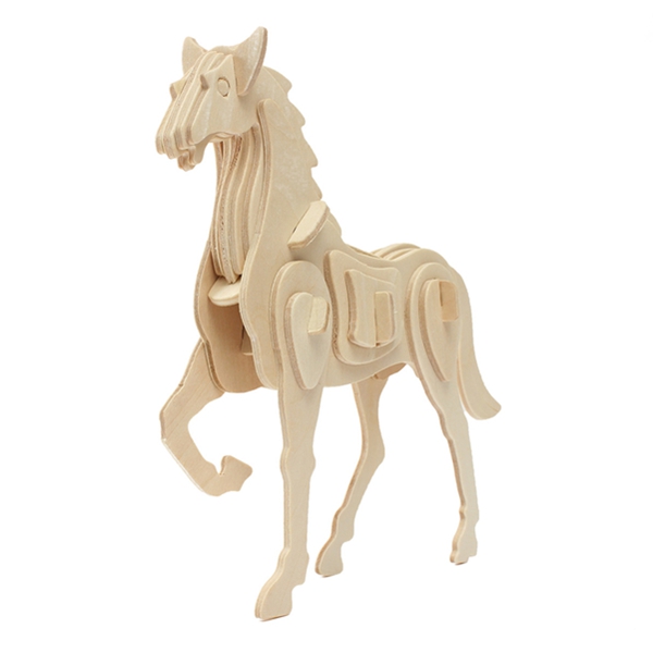 3D Jigsaw Puzzle Wooden Development Animal Horse Kids Toy