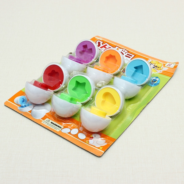 6 Eggs/Set Mixed Shape Wise Pretend Puzzle Smart Eggs Educational Toys